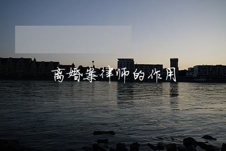 离婚案律师的作用 离婚案律师的作用