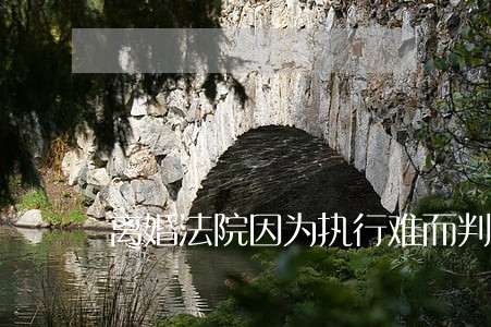 离婚法院因为执行难而判决 离婚法院因为执行难而判决