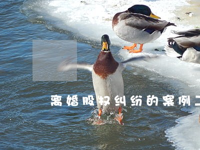 离婚股权纠纷的案例二审 离婚股权纠纷的案例二审