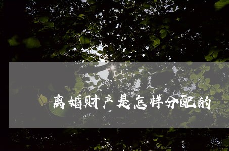 离婚财产是怎样分配的 离婚财产是怎样分配的