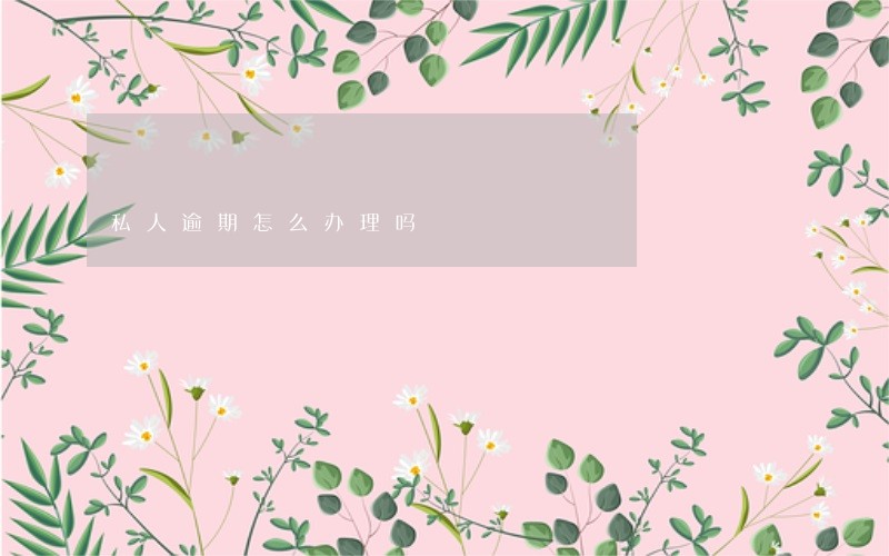 私人逾期怎么办理吗 私人逾期怎么办理吗