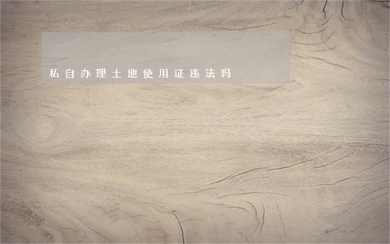 私自办理土地使用证违法吗 私自办理土地使用证违法吗