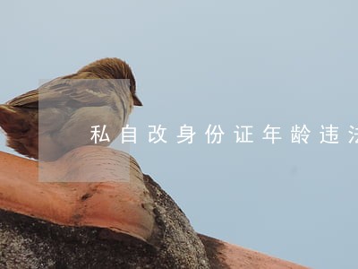 私自改身份证年龄违法 私自改身份证年龄违法