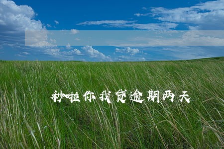 秒啦你我贷逾期两天 秒啦你我贷逾期两天