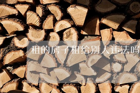 租的房子租给别人违法吗 租的房子租给别人违法吗