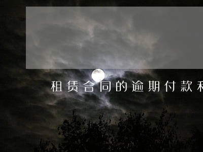 租赁合同的逾期付款利息 租赁合同的逾期付款利息