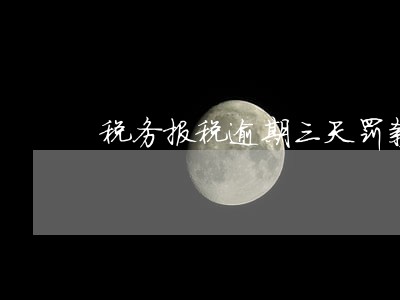 税务报税逾期三天罚款多少 税务报税逾期三天罚款多少