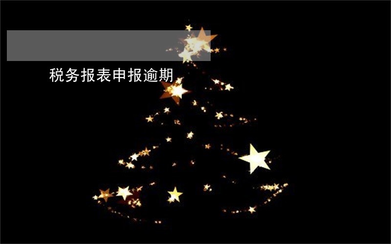 税务报表申报逾期 税务报表申报逾期