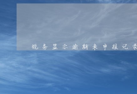 税务显示逾期未申报记录 税务显示逾期未申报记录
