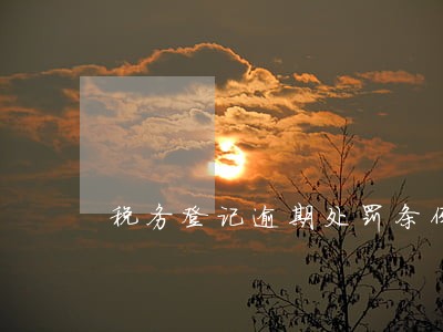 税务登记逾期处罚条例 税务登记逾期处罚条例