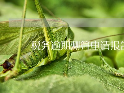 税务逾期测算申请报告 税务逾期测算申请报告