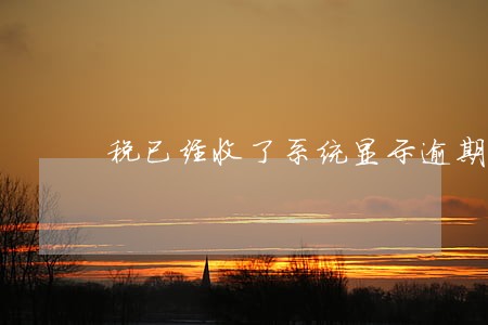 税已经收了系统显示逾期怎么办 税已经收了系统显示逾期怎么办