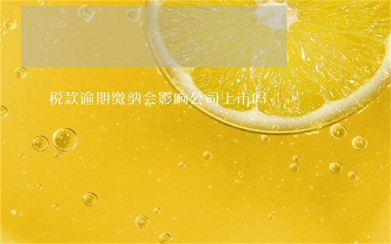 税款逾期缴纳会影响公司上市吗 税款逾期缴纳会影响公司上市吗