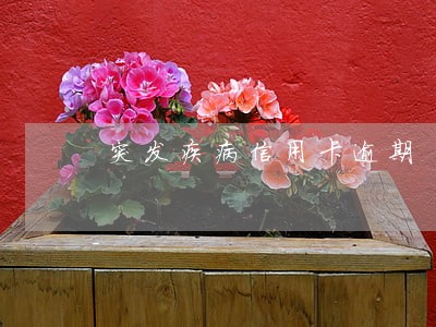 突发疾病信用卡逾期 突发疾病信用卡逾期