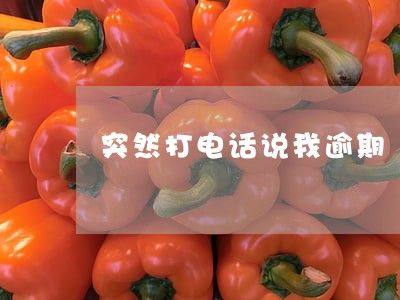 突然打电话说我逾期 突然打电话说我逾期