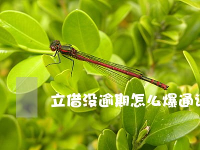立借没逾期怎么爆通讯录 立借没逾期怎么爆通讯录
