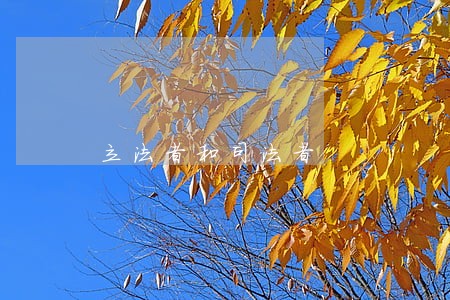 立法者和司法者 立法者和司法者