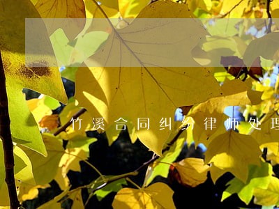 竹溪合同纠纷律师处理 竹溪合同纠纷律师处理