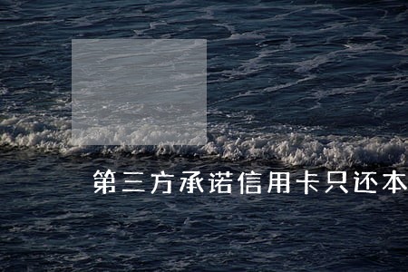 第三方承诺信用卡只还本金 第三方承诺信用卡只还本金