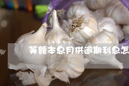 等额本息月供逾期利息怎么算 等额本息月供逾期利息怎么算