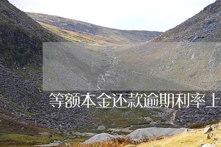 等额本金还款逾期利率上调 等额本金还款逾期利率上调