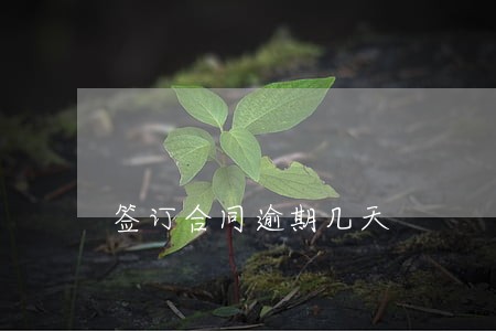 签订合同逾期几天 签订合同逾期几天