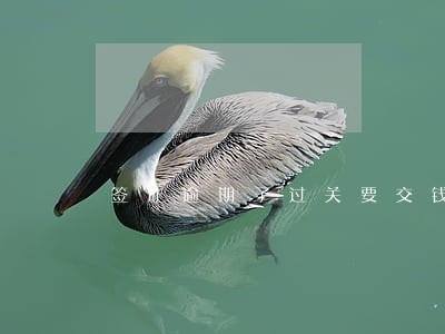 签证逾期了过关要交钱吗 签证逾期了过关要交钱吗