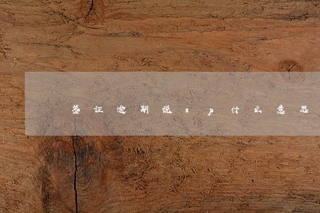 签证逾期说sp什么意思
