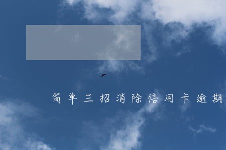 简单三招消除信用卡逾期记录 简单三招消除信用卡逾期记录