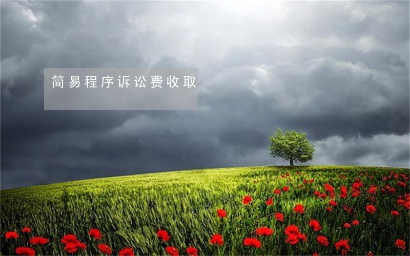 简易程序诉讼费收取 简易程序诉讼费收取