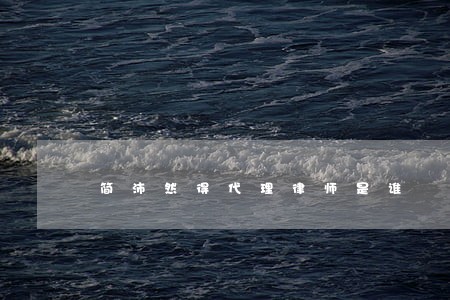 简沛然得代理律师是谁 简沛然得代理律师是谁