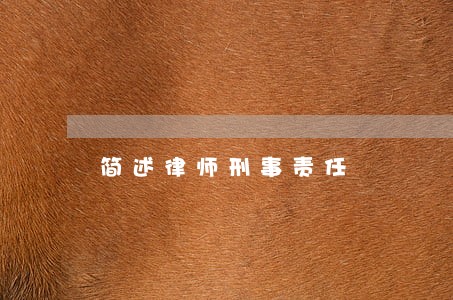 简述律师刑事责任 简述律师刑事责任