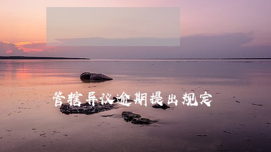 管辖异议逾期提出规定