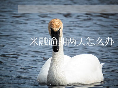 米融逾期两天怎么办 米融逾期两天怎么办