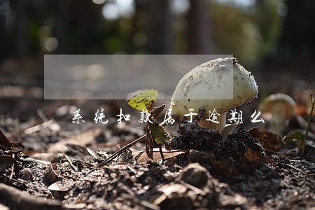 系统扣款属于逾期么 系统扣款属于逾期么