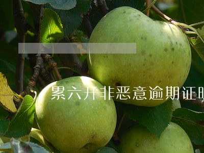 累六开非恶意逾期证明 累六开非恶意逾期证明