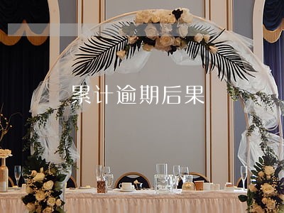 累计逾期后果 累计逾期后果