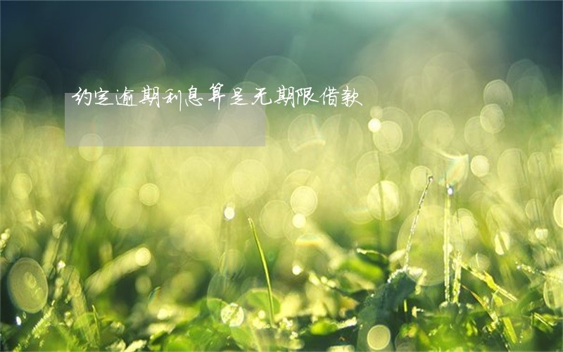 约定逾期利息算是无期限借款 约定逾期利息算是无期限借款