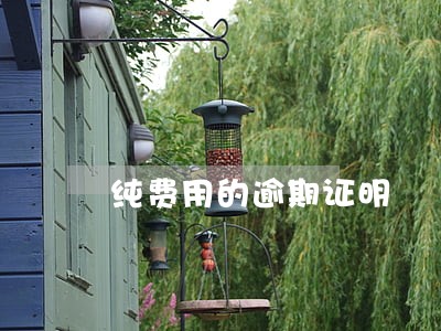 纯费用的逾期证明 纯费用的逾期证明