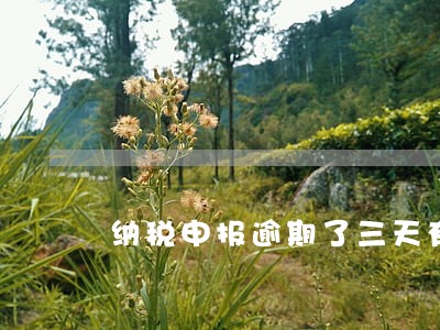 纳税申报逾期了三天有关系 纳税申报逾期了三天有关系