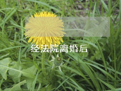 经法院离婚后 经法院离婚后