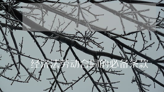 经济法劳动合同的必备条款 经济法劳动合同的必备条款