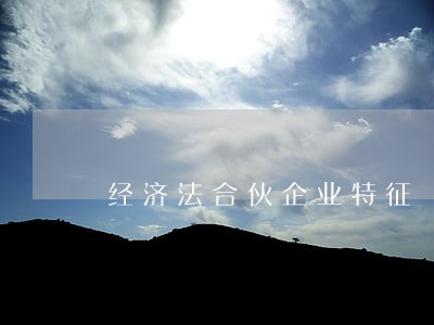 经济法合伙企业特征