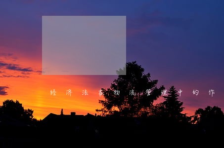 经济法在物流管理中的作用及运用 经济法在物流管理中的作用及运用