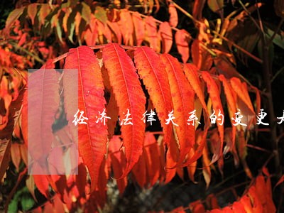 经济法律关系的变更是指什么 经济法律关系的变更是指什么