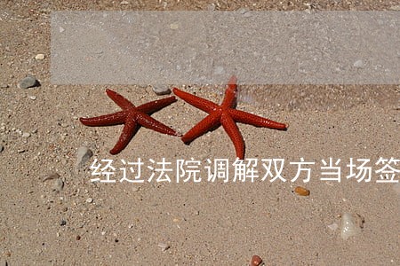 经过法院调解双方当场签字后 经过法院调解双方当场签字后