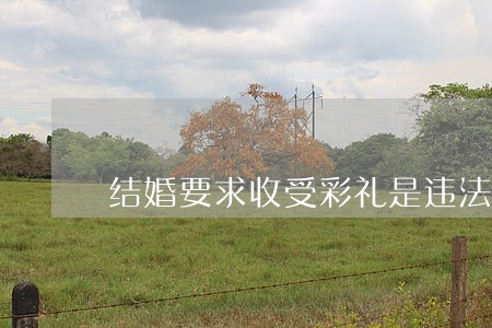 结婚要求收受彩礼是违法的吗 结婚要求收受彩礼是违法的吗