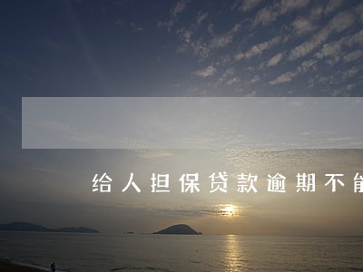 给人担保贷款逾期不能做高铁 给人担保贷款逾期不能做高铁