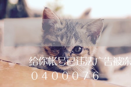 给你帐号已违法广告被冻结/2023020400076 给你帐号已违法广告被冻结/2023020400076