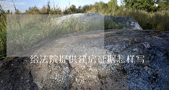 给法院提供建房证据怎样写 给法院提供建房证据怎样写